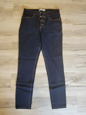 No Boundaries Dark Blue Skinny Jeans with Contrast Stitching